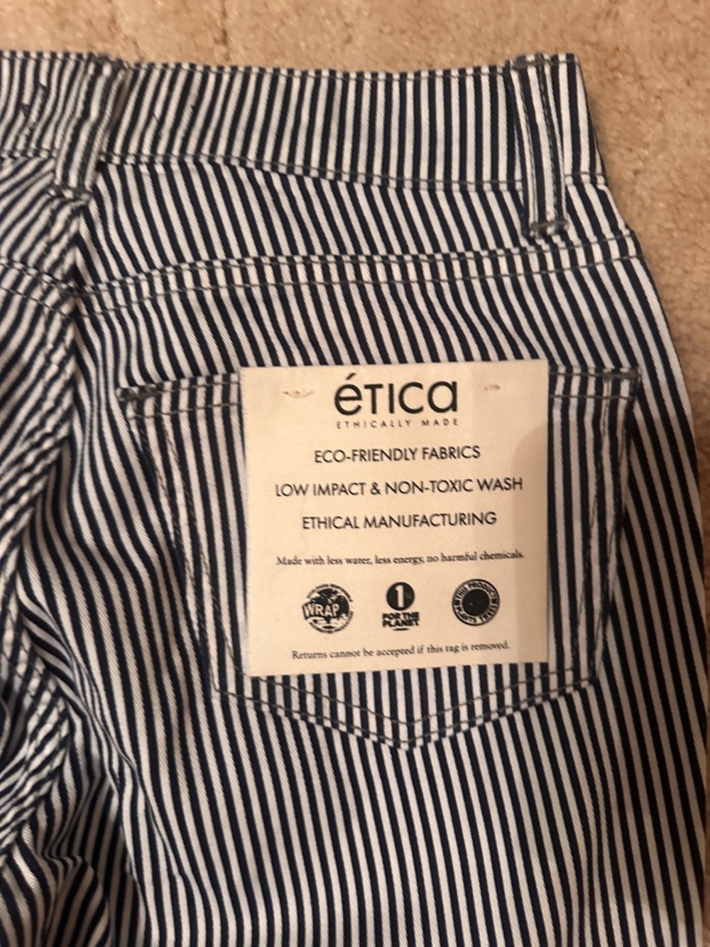 Ética Blue & White Striped Pants NWT SIZE 1